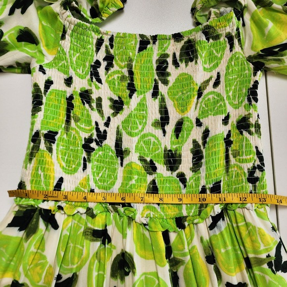 Steve Madden Womens Sunny Lime Challis‎ Tiered Maxi Dress Size Large Lime Green - Picture 9 of 11